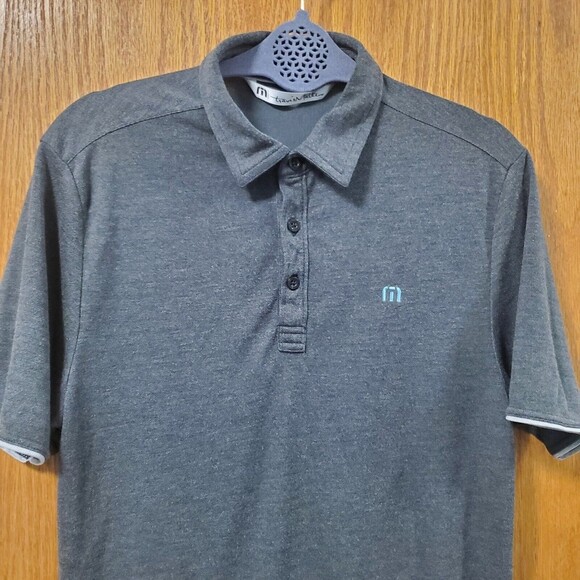 Travis Mathew Golf Polo Shirt Gray Logo Embroidered Mens Sz Small - Picture 2 of 15
